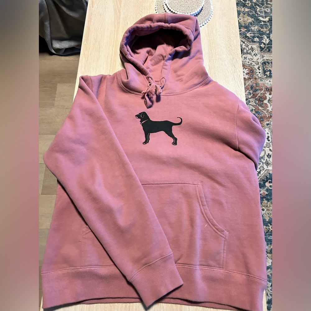The Black Dog Mauve Hoodie with Black Silhouette